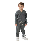 Waves Zip Hoodie In Storm Grey - Denny's