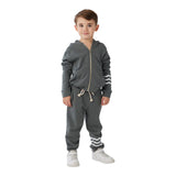 Waves Zip Hoodie In Storm Grey - Denny's