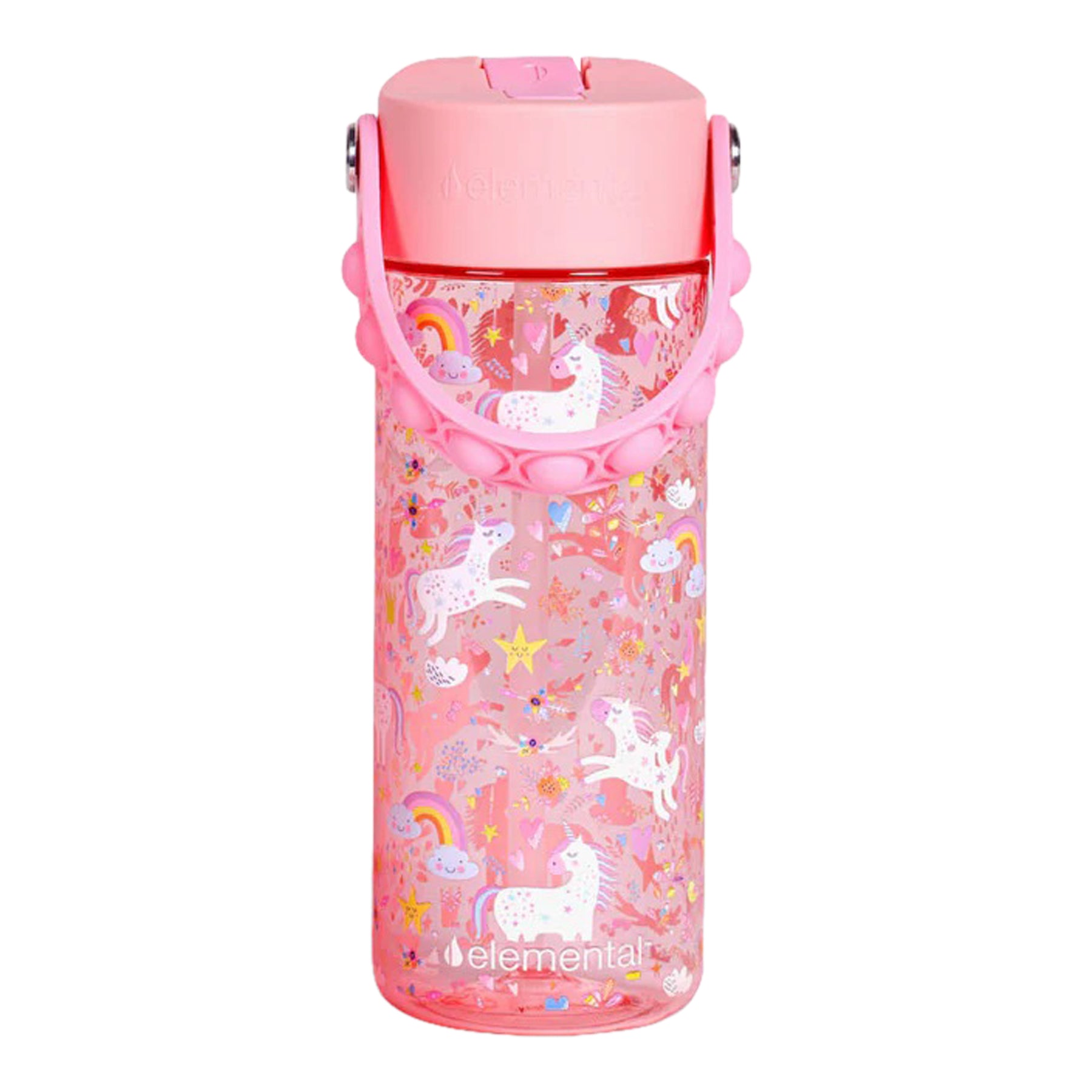 18 oz Unicorn Clear Bottle Pop It Handle - Denny's