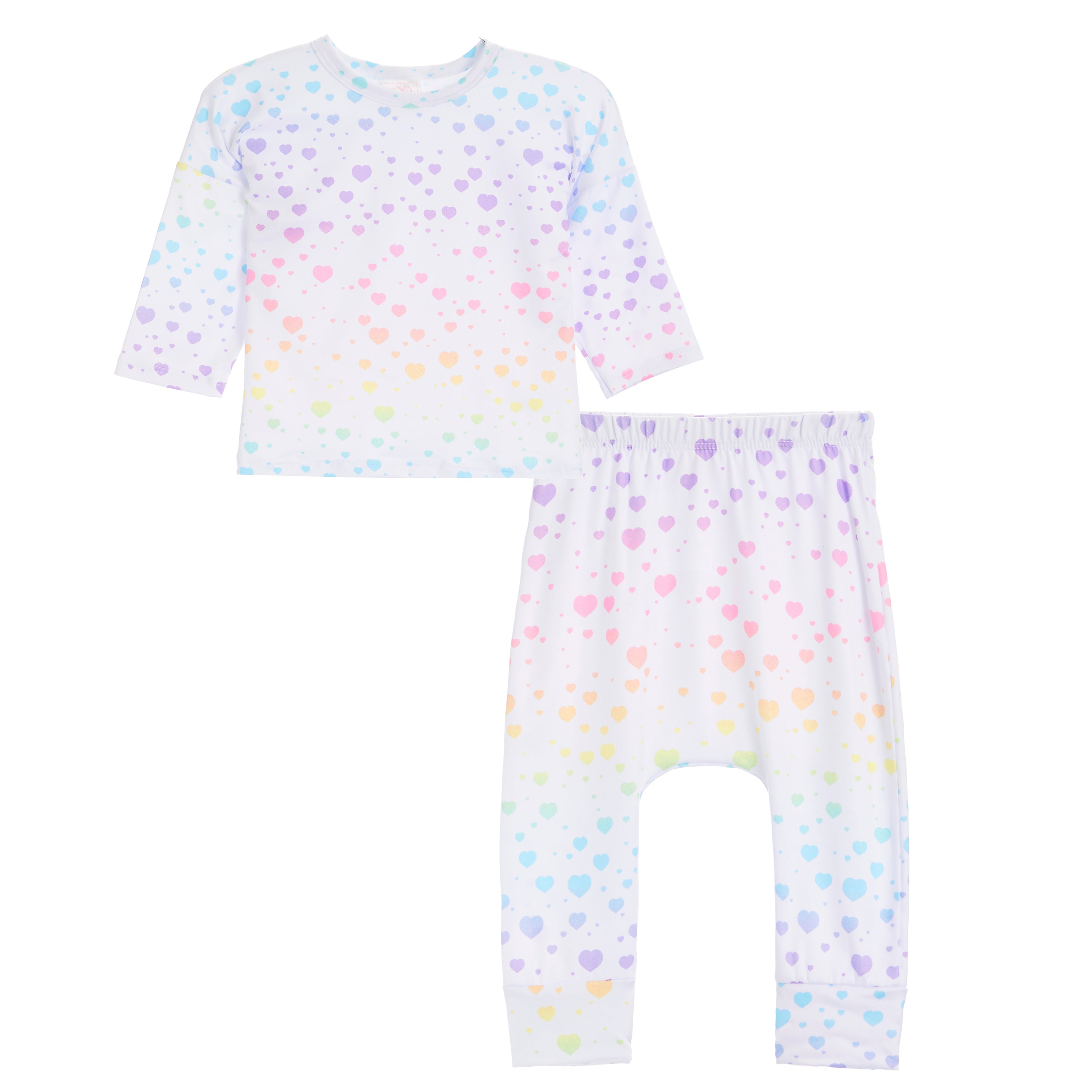 2pc Multi Pastel Heart Harem Set - Denny's