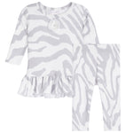 2pc Zebra Thermal Hi Low Legging Set - Denny's