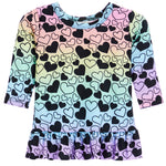 Small Multi Heart Hi Low Tee - Denny's