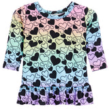 Small Multi Heart Hi Low Tee - Denny's