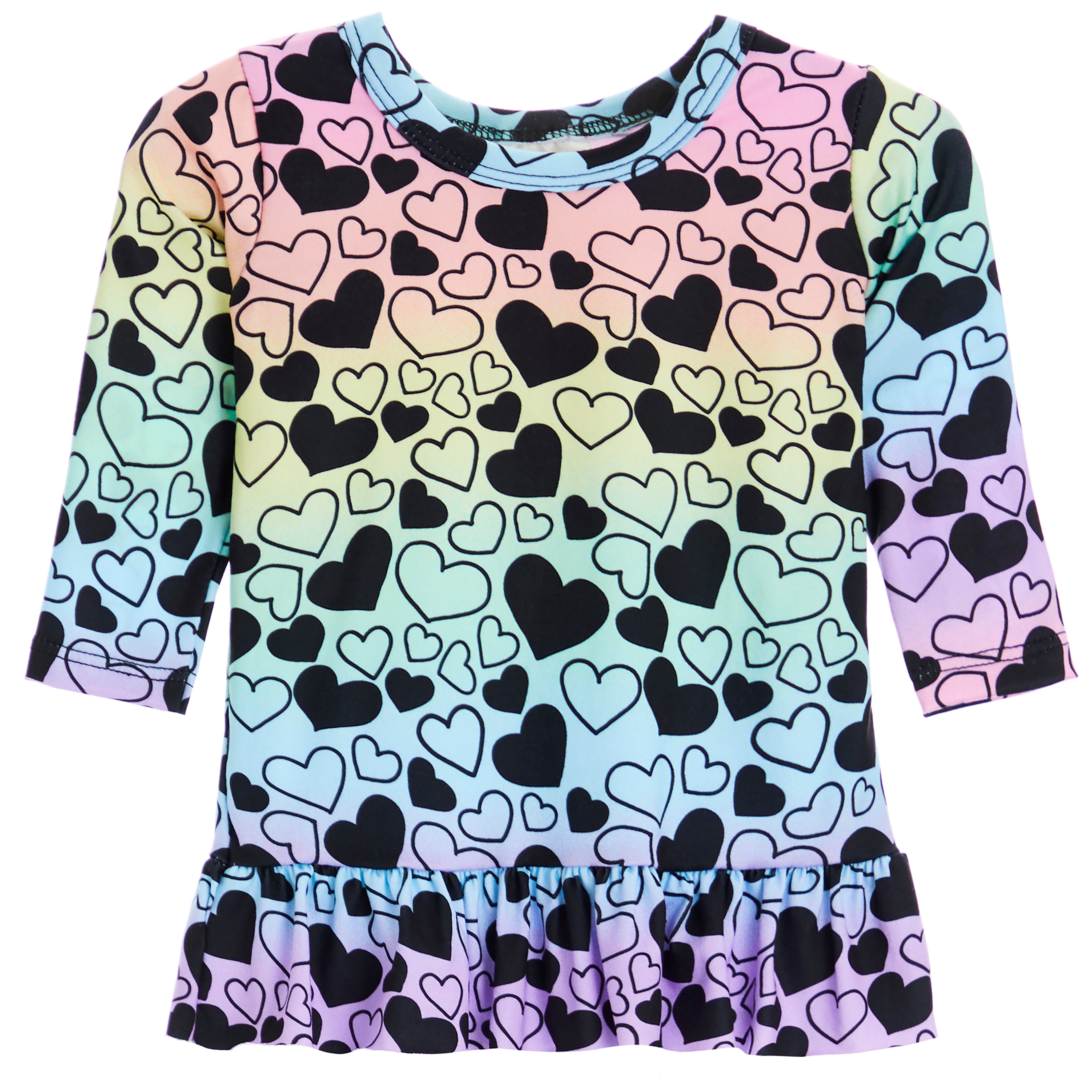 Small Multi Heart Hi Low Tee - Denny's