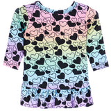 Small Multi Heart Hi Low Tee - Denny's