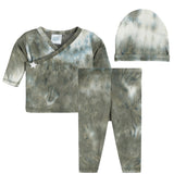 3pc Olive & Blue Tie Dye Kimono Set - Denny's