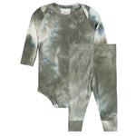 2pc Olive & Blue Onesies Set - Denny's