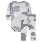 2pc Grey Camo Waffle Onesies Set - Denny's