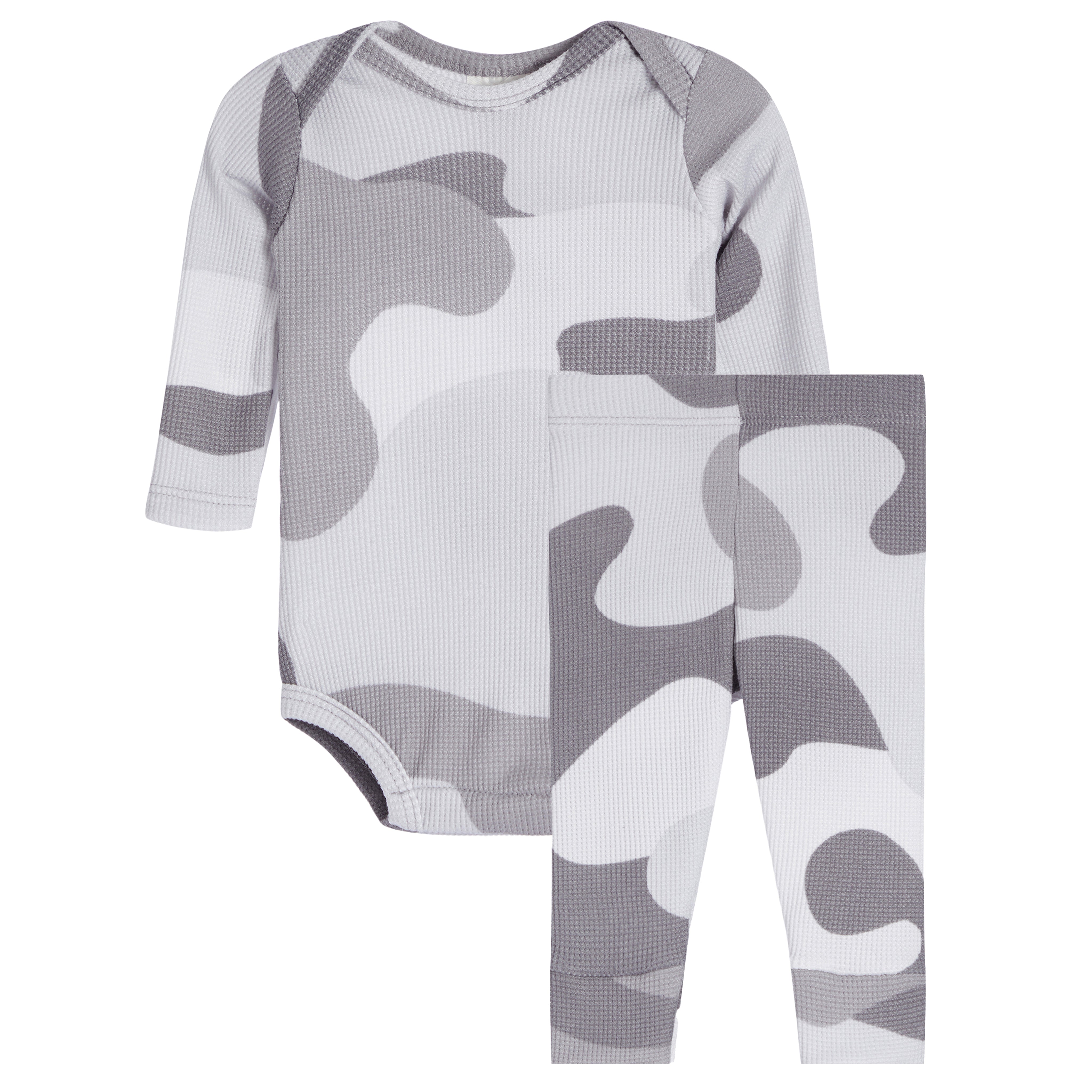 2pc Grey Camo Waffle Onesies Set - Denny's