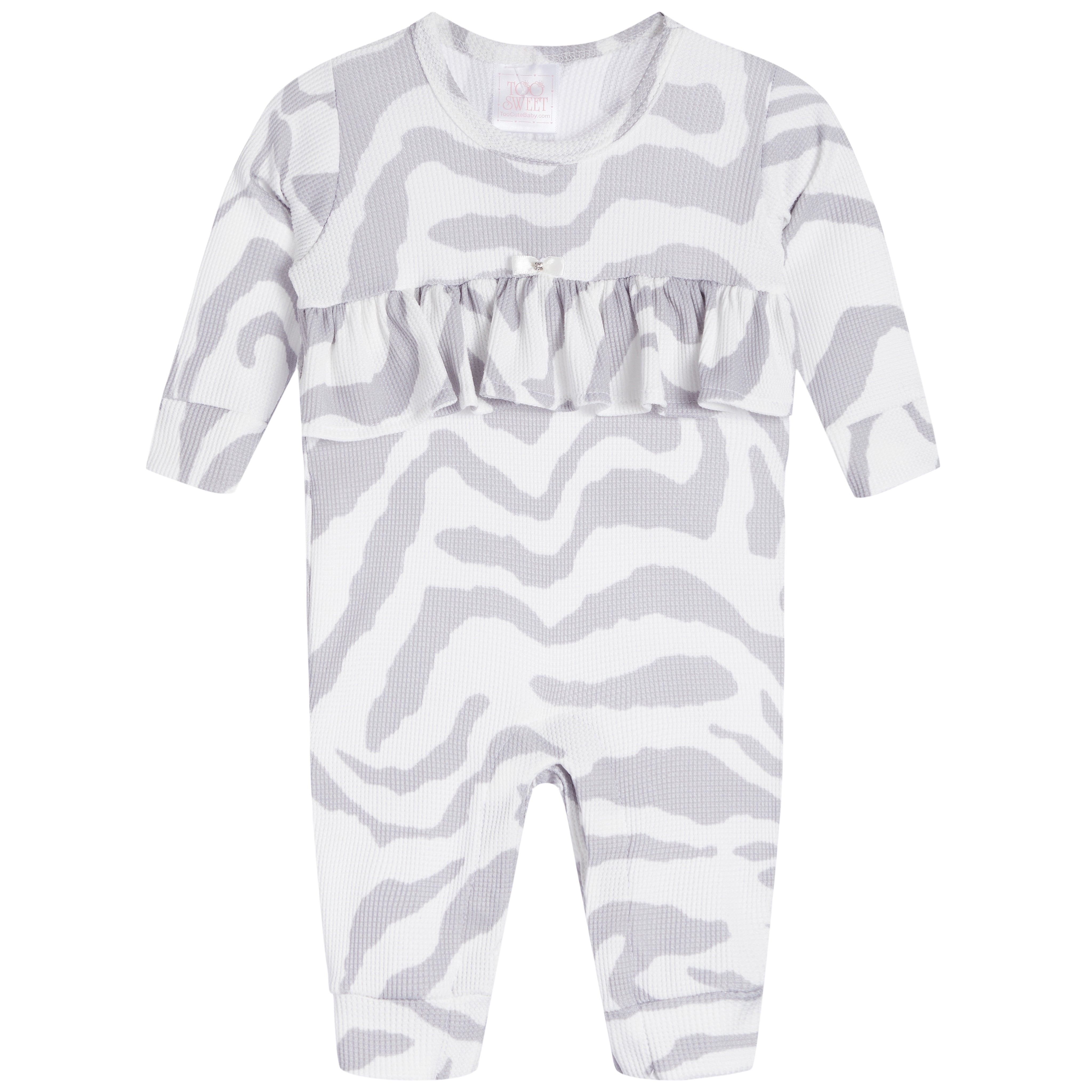Zebra Ruffle Front Thermal Coverall - Denny's