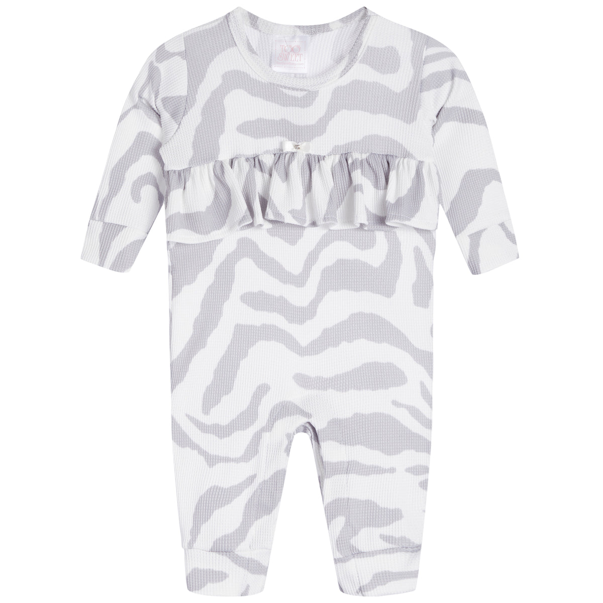 Zebra Ruffle Front Thermal Coverall Denny's