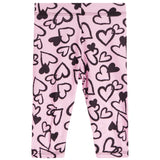 2pc Pink & Black Heart Ruffle Tunic Set - Denny's