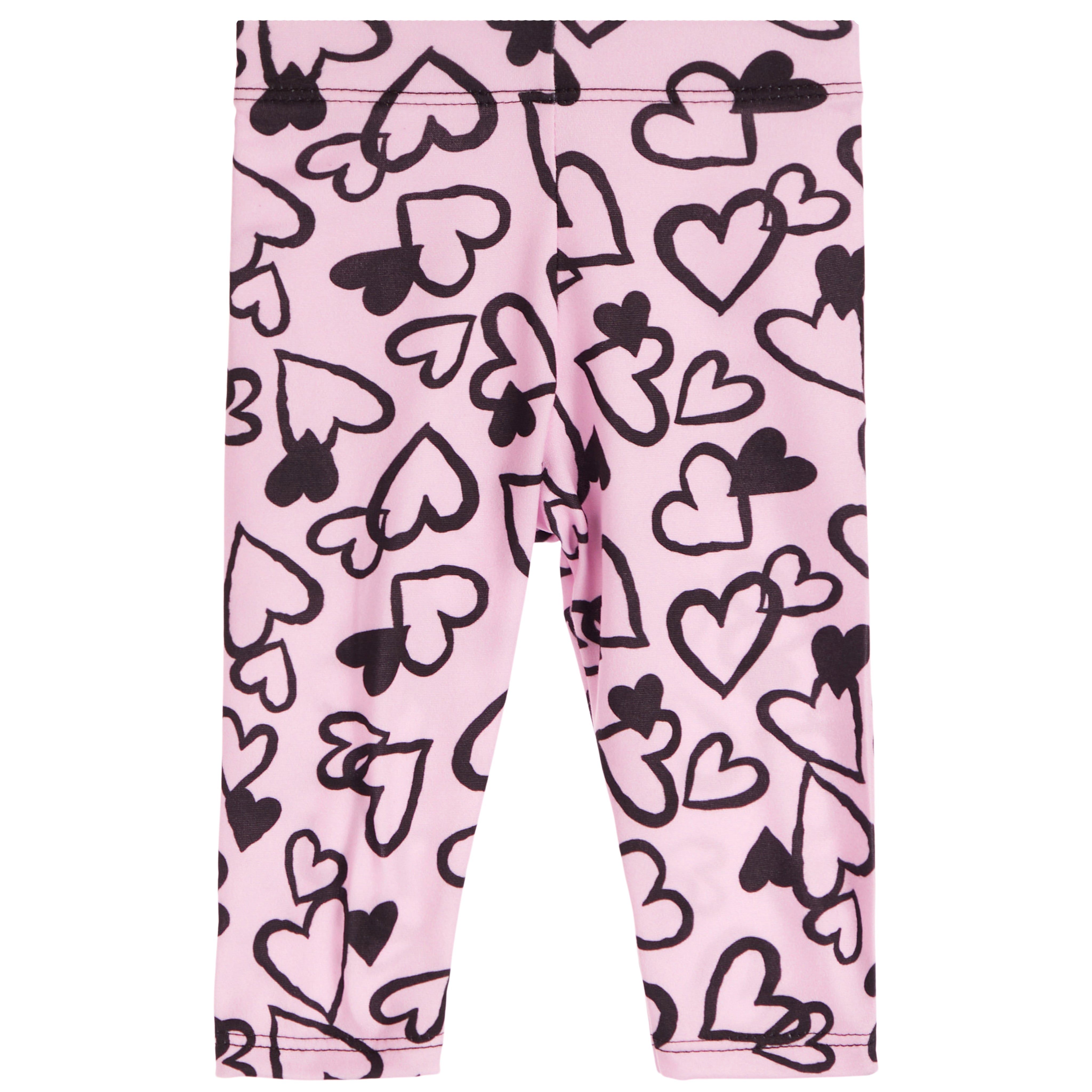 2pc Pink & Black Heart Ruffle Tunic Set - Denny's
