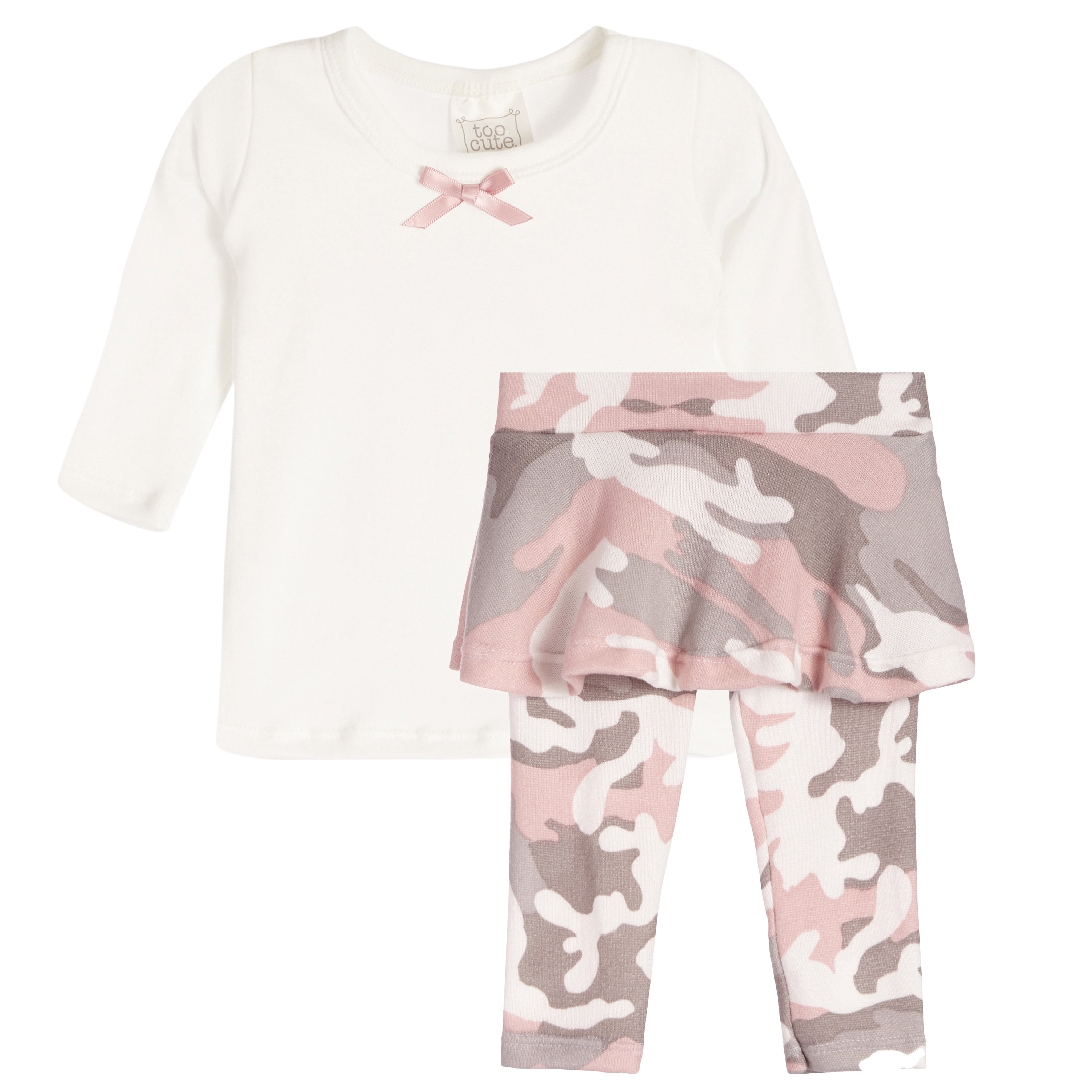 2pc Pink Camo Knit Skirted Legging Set - Denny's