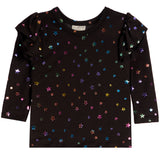 Ruffle Shoulder Foil Star Tee - Denny's