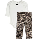 2pc Black Floral Onesie Set - Denny's