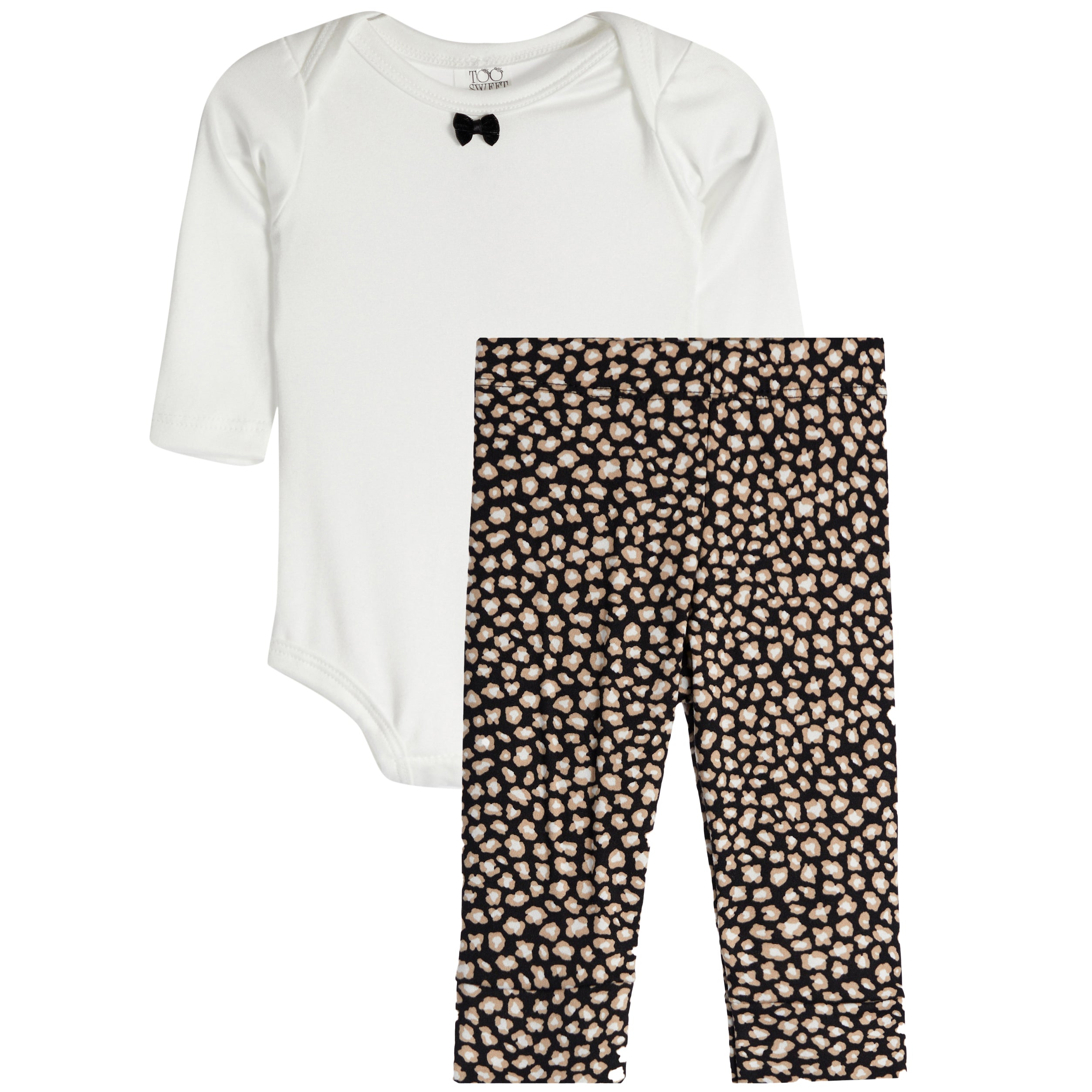 2pc Black Floral Onesie Set - Denny's