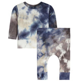 2pc Navy Tie Dye Thermal Baby Harem Set - Denny's