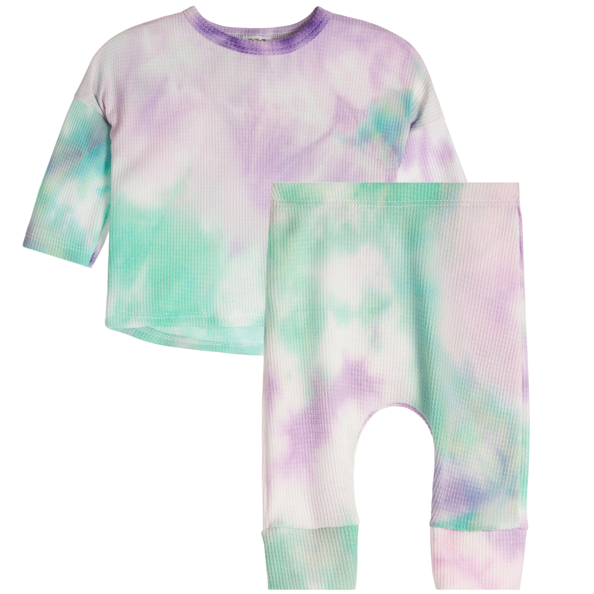 2pc Pastel Tie Dye Waffle Harem Set - Denny's