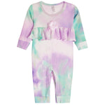 Pastel Tie Dye Front Ruffle Waffle Coverall - Denny's