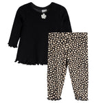 2pc Black Floral Legging Set - Denny's