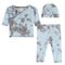 3pc Blue & Grey Tie Dye Kimono Set - Denny's
