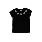 Short Sleeve Tee With Glitter Hearts