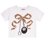 Short Sleeve Tee With Leopard Bow And Chain - Denny's