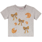 Croissant And Leopard Bows Tee - Denny's