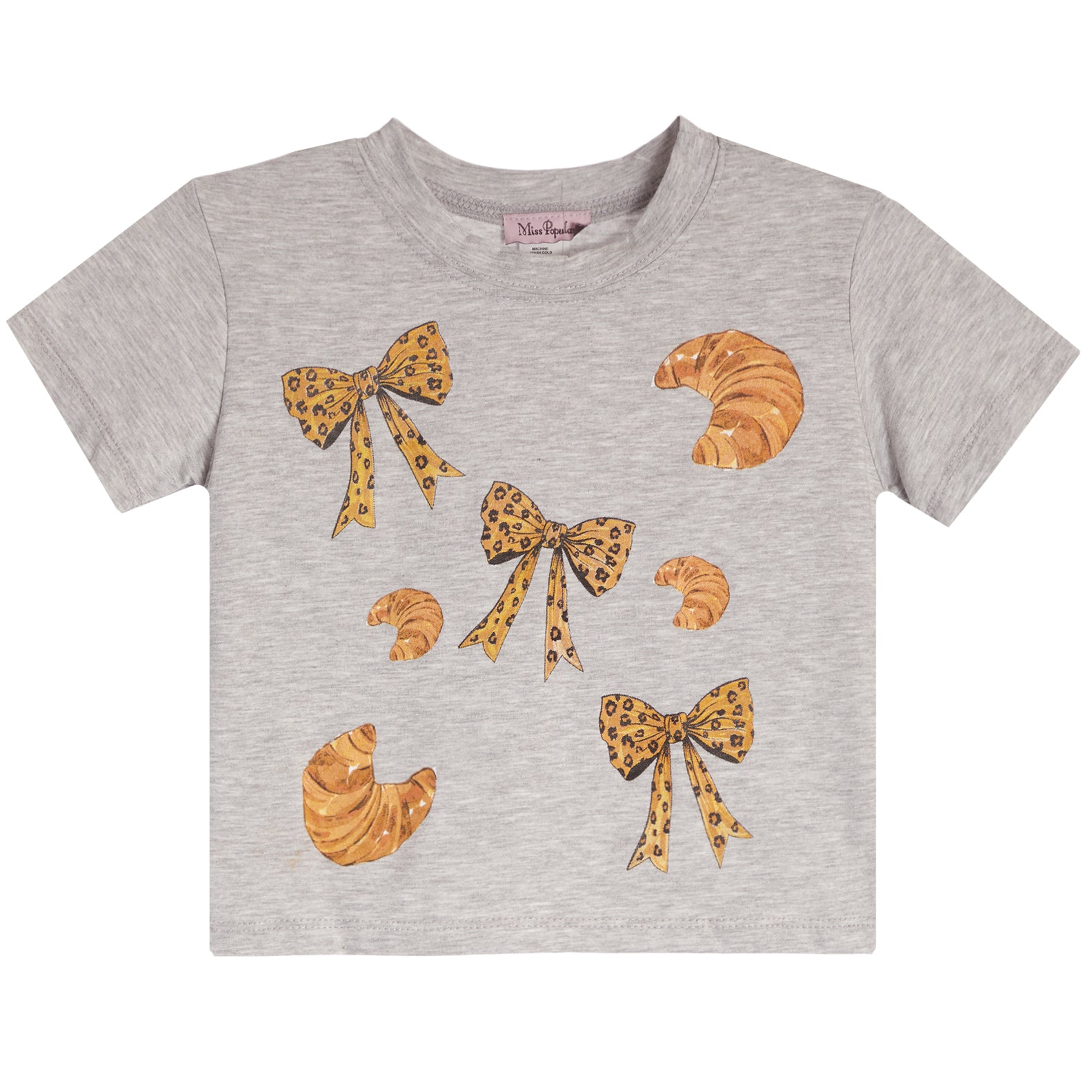 Croissant And Leopard Bows Tee - Denny's