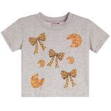 Croissant And Leopard Bows Tee - Denny's