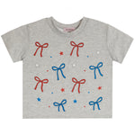 Allover Americana Bow Boxy Tee - Denny's