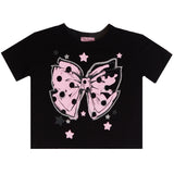 Short Sleeve Tee With Polka Dot Bow