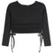Cinched Side Long Sleeve Top - Denny's