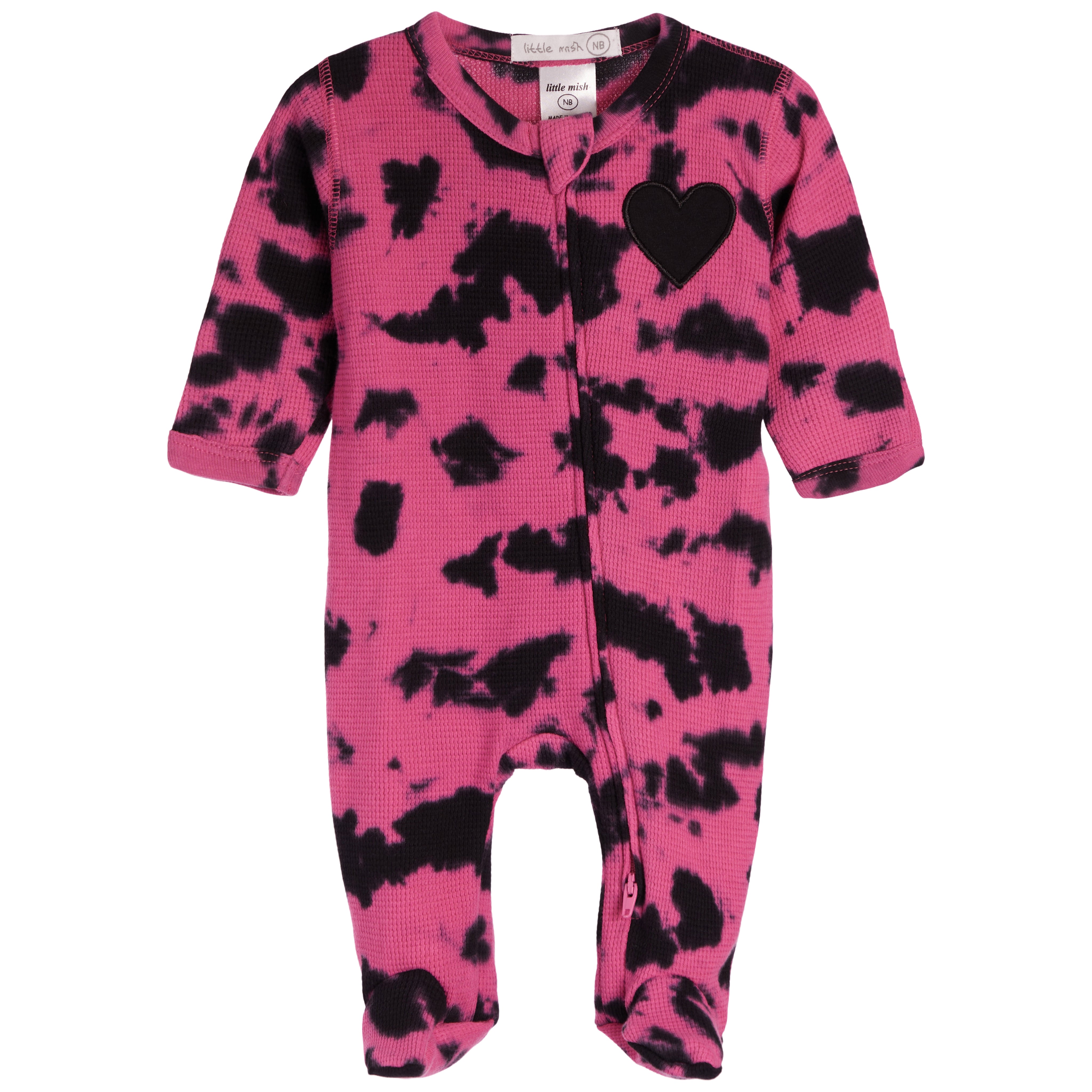 Heart Patch Tie Dye Footie - Denny's