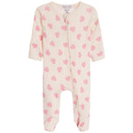 Pink Heart Rib Footie - Denny's