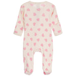 Pink Heart Rib Footie - Denny's
