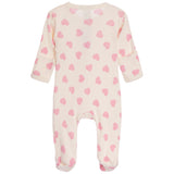 Pink Heart Rib Footie - Denny's