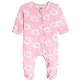 Flower Smile Print Footie - Denny's