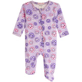 Purple Tie Dye Smiley Footie