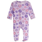 Purple Tie Dye Smiley Footie