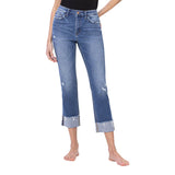 High Rise Stretch Cuff Straight Leg - Denny's