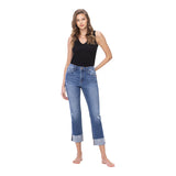 High Rise Stretch Cuff Straight Leg - Denny's