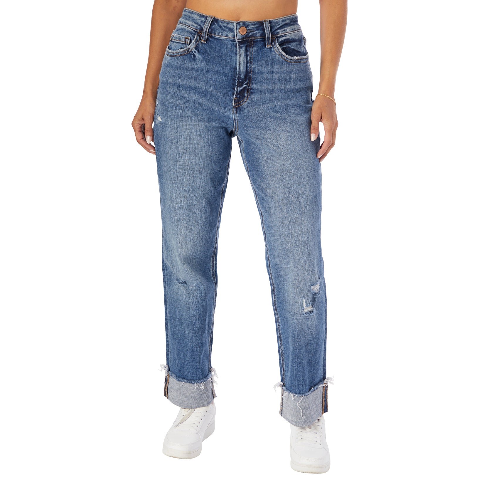 High Rise Stretch Cuff Straight Leg - Denny's