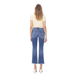 Mid Rise Frayed Hem Crop Flare - Denny's