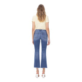 Mid Rise Frayed Hem Crop Flare - Denny's