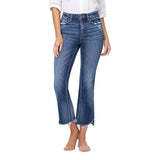 High Rise Step Hem Crop Flare Jean - Denny's