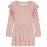 Long Sleeve Ruffle Tiered Dress - Denny's