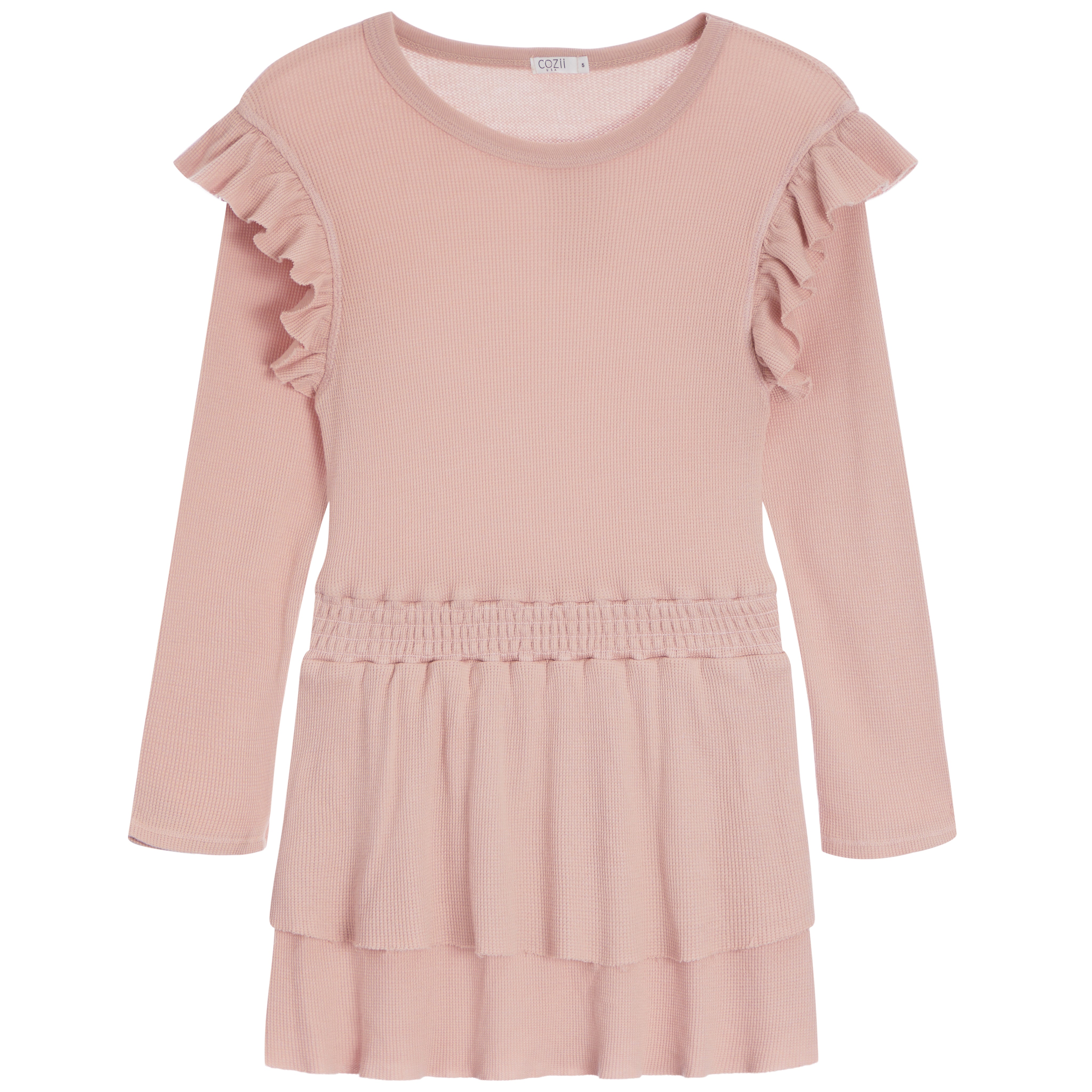 Long Sleeve Ruffle Tiered Dress - Denny's