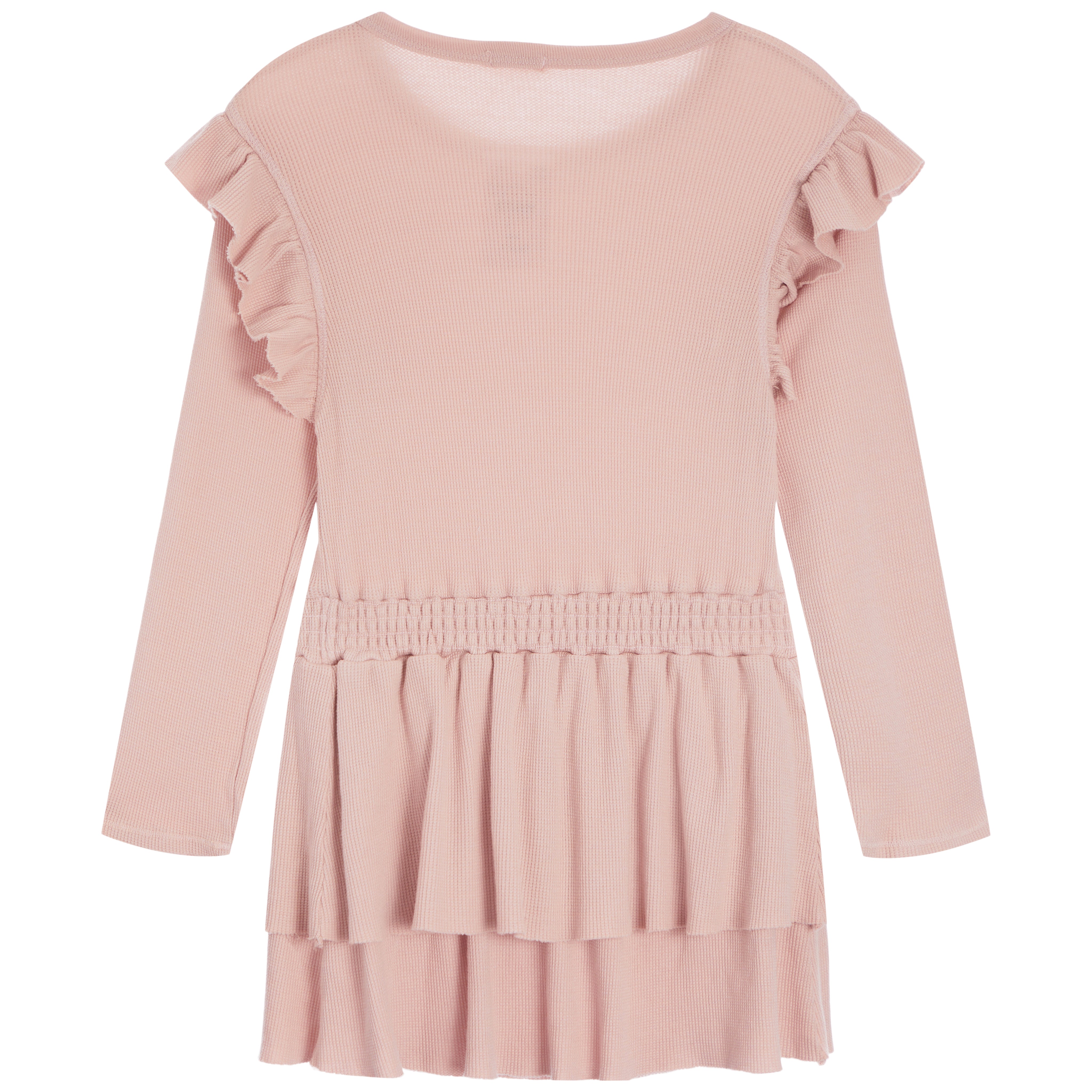 Long Sleeve Ruffle Tiered Dress - Denny's